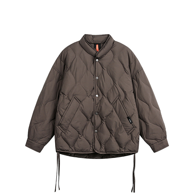 Herren Kurze gesteppte Oversize-Isolationsjacke mit Rautensteppung Nord Taschen