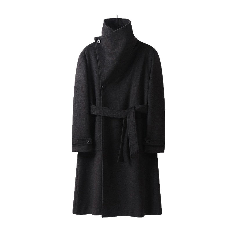 Damen Maxilanger Wollmix‑Mantel mit übergroßem Schalkragen und aufgesetzten Taschen Nord Taschen