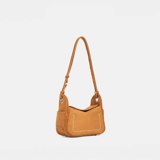 Damen modische Umhängetasche aus geschmeidigem Wildleder mit elegantem Stickmuster Nord Taschen