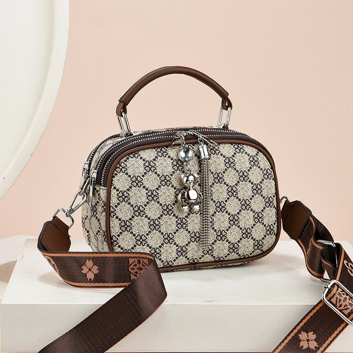 Damen Umhängetasche mit floralem Muster und robustem Tragegurt Nord Taschen