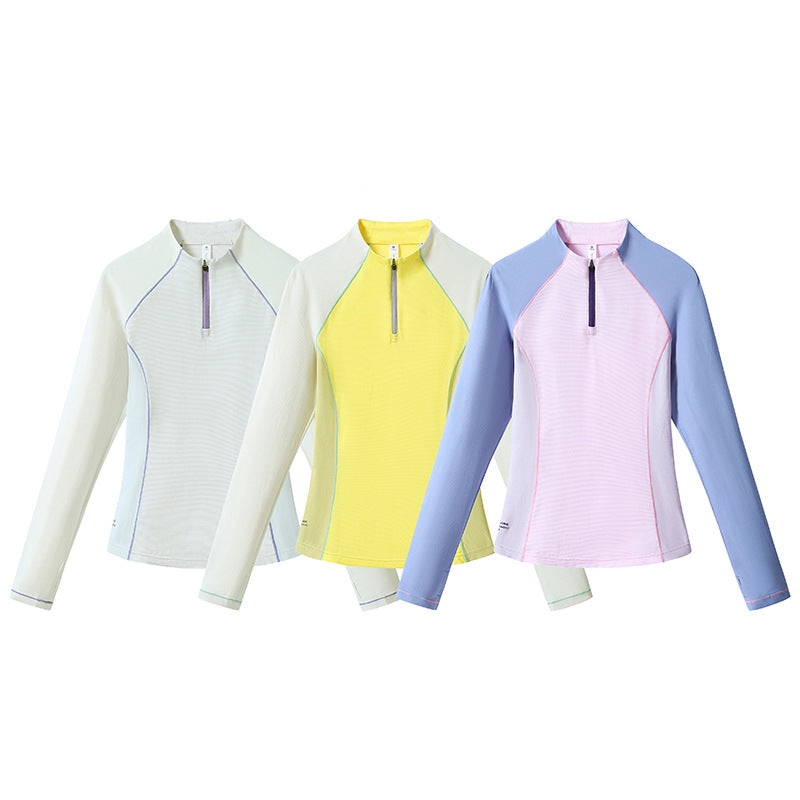 Damen Langärmeliges Funktions-Halbzipshirt mit Raglanärmeln und UV-Schutz Nord Taschen