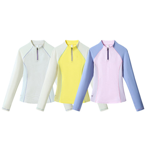 Damen Langärmeliges Funktions-Halbzipshirt mit Raglanärmeln und UV-Schutz Nord Taschen