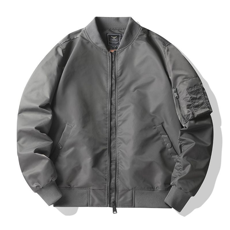 Men's  matte nylon flight bomber jacket with sleeve utility pocket and ribbed trims Nord Taschen