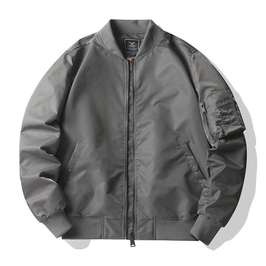 Men's  matte nylon flight bomber jacket with sleeve utility pocket and ribbed trims Nord Taschen