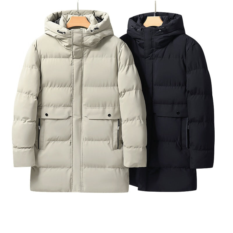 Herren langer gesteppter Winterparka mit Kapuze, wasserabweisender Außenhülle & wärmereflektierendem Innenfutter Nord Taschen