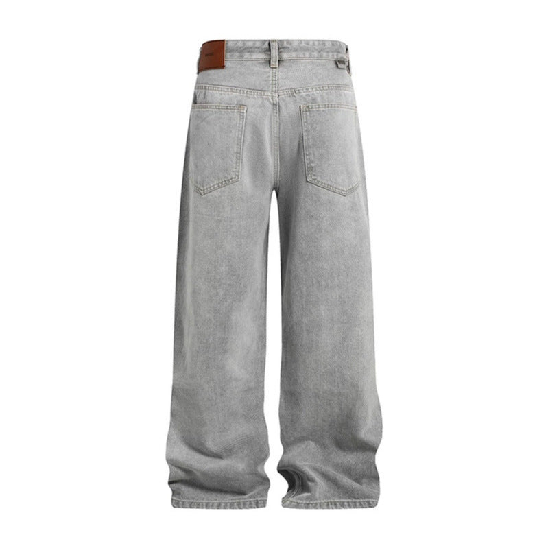Damen Weite hochgeschnittene Jeans im Palazzoschnitt mit Destroyed-Details Nord Taschen