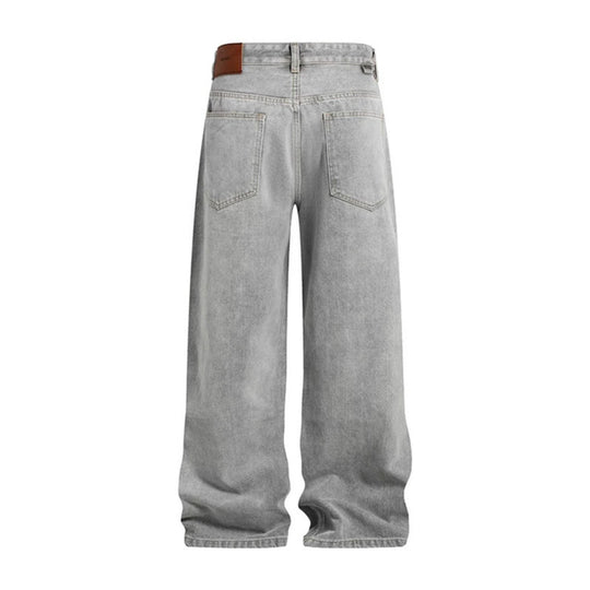 Damen Weite hochgeschnittene Jeans im Palazzoschnitt mit Destroyed-Details Nord Taschen