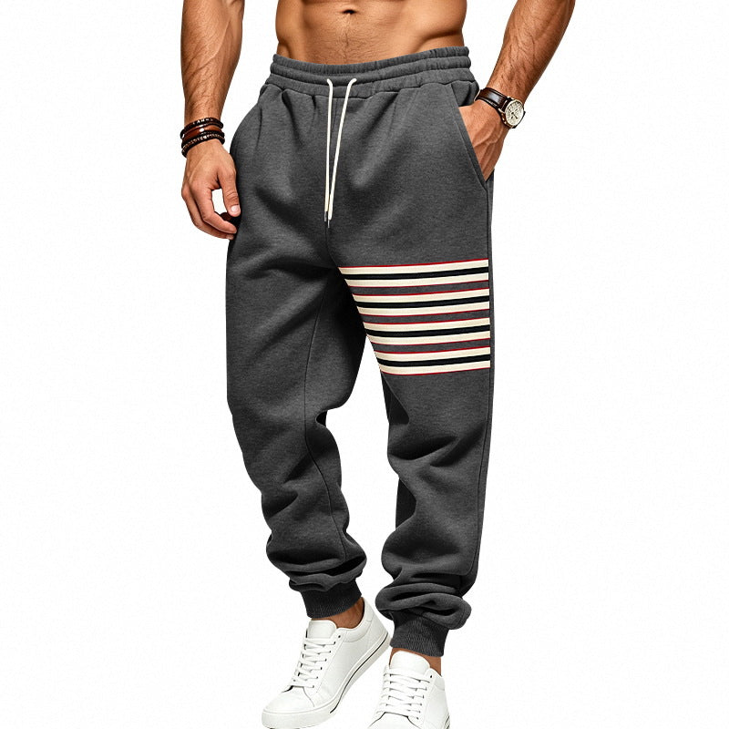 Herren Jogginghose mit seitlichem Streifen-Panel, elastischem Bund und Rippbündchen Nord Taschen