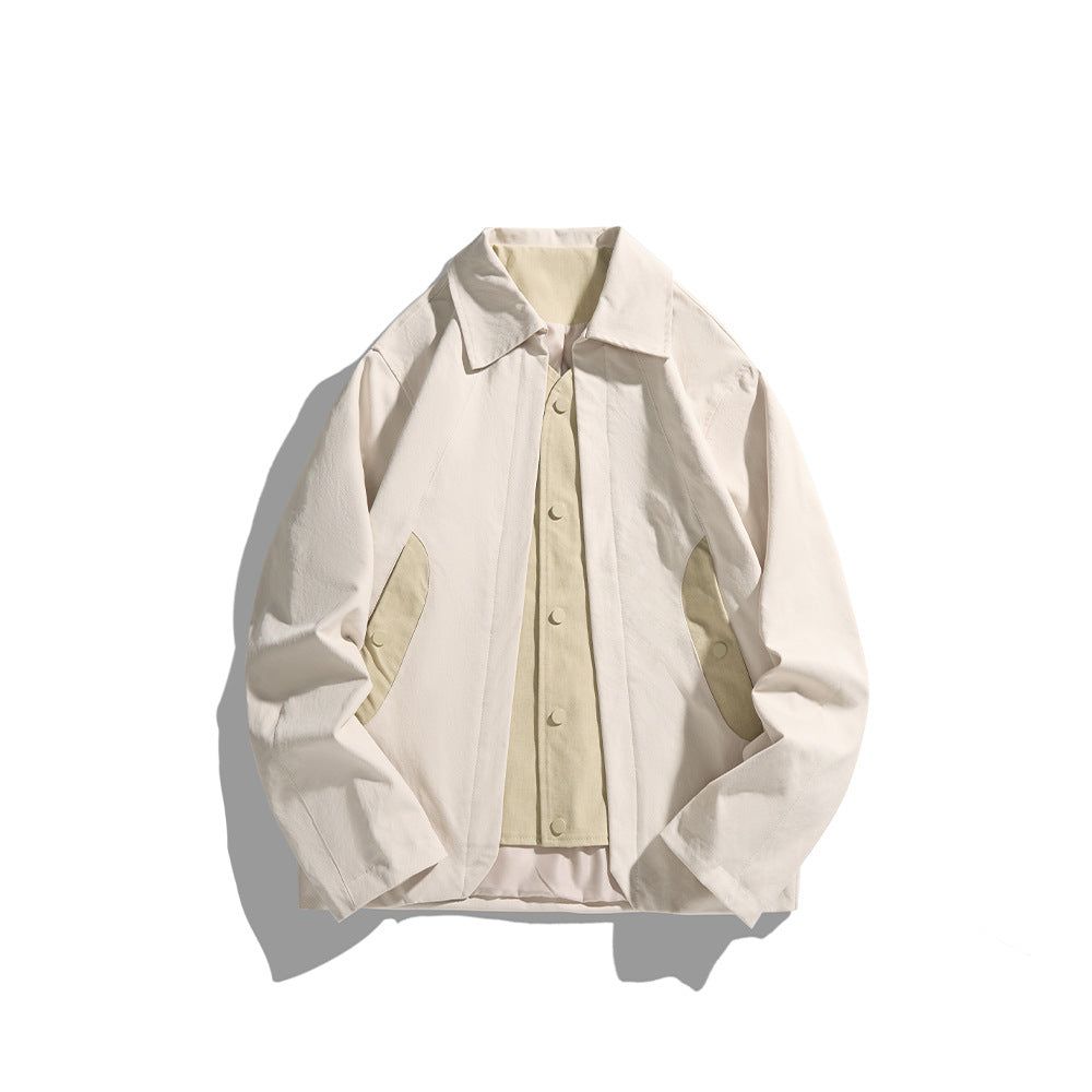 Herren leichte Freizeitjacke mit Hemdkragen, Druckknopfleiste und verdeckten Nahttaschen Nord Taschen