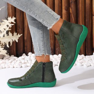 Damen Knöchelhohe Lederoptik-Sneaker mit seitlichem Reißverschluss und gepolstertem Komfortfußbett Nord Taschen