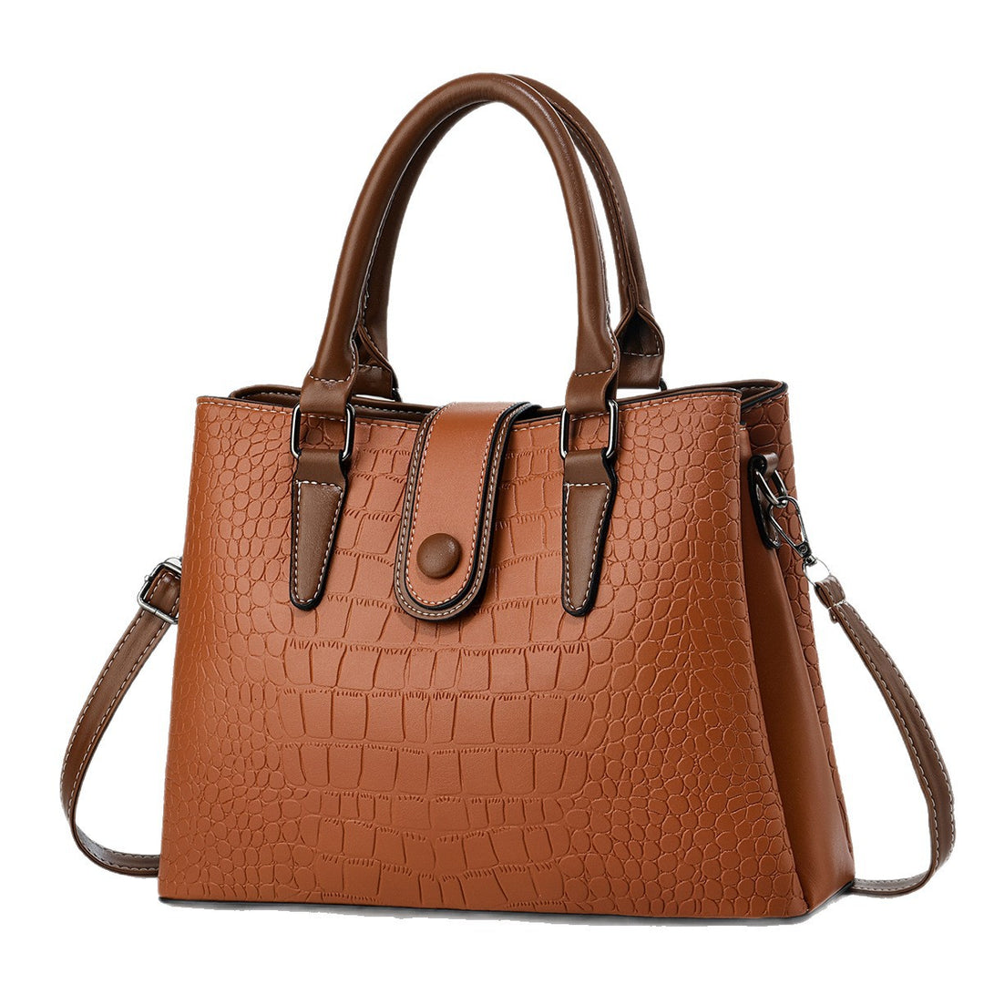 Damen elegante Handtasche mit Kroko-Prägung und praktischem Schultergurt Nord Taschen