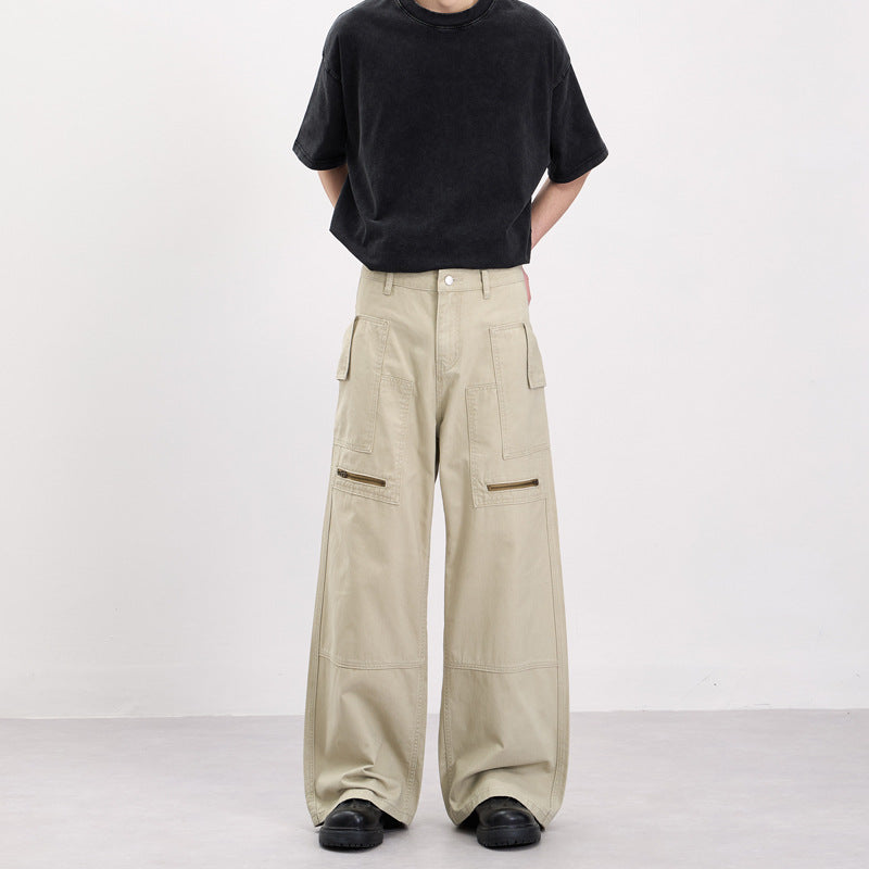 Herren Baggy-Cargohose im Workwear-Stil mit großen aufgesetzten Taschen und Zipper-Details Nord Taschen