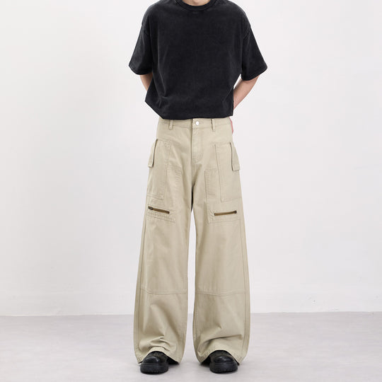 Herren Baggy-Cargohose im Workwear-Stil mit großen aufgesetzten Taschen und Zipper-Details Nord Taschen