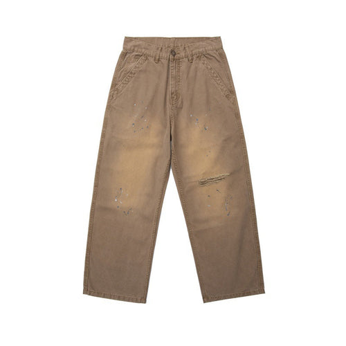 Herren Locker geschnittene Workwear-Hose mit Paint‑Splatter und Destroyed‑Details Nord Taschen
