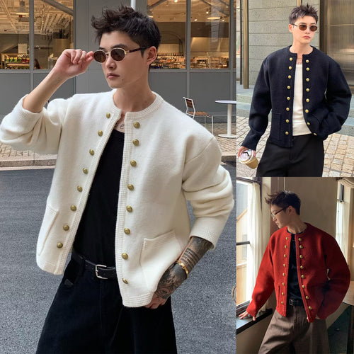 Herren Modische Strickjacke mit Knöpfen Nord Taschen