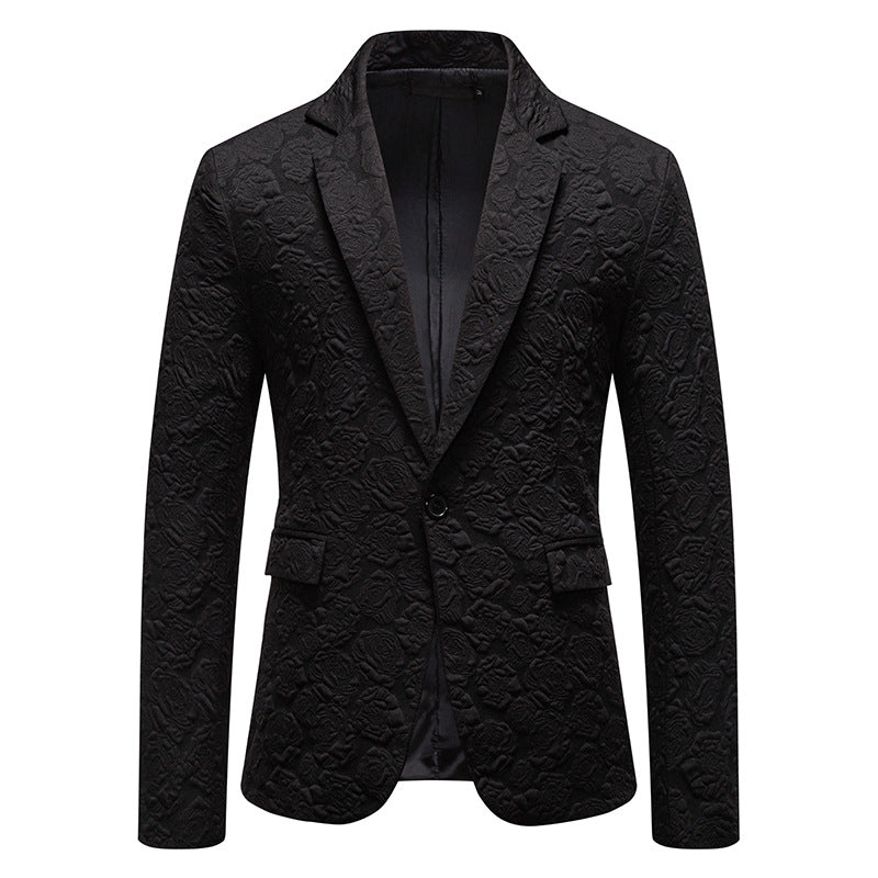 Herren strukturiertes Business-Sakko mit floraler Jacquardstruktur und Slim-Fit Nord Taschen