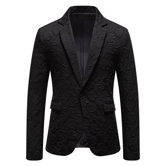 Herren strukturiertes Business-Sakko mit floraler Jacquardstruktur und Slim-Fit Nord Taschen