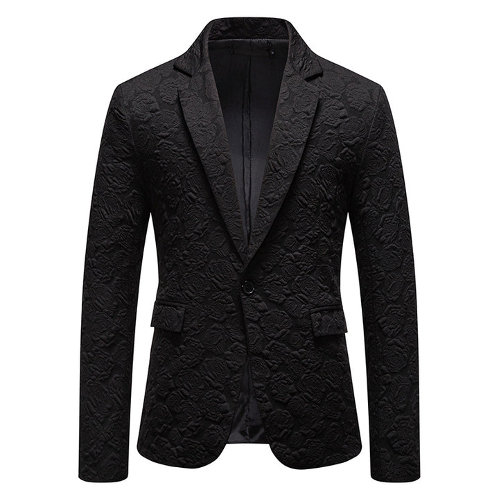 Herren strukturiertes Business-Sakko mit floraler Jacquardstruktur und Slim-Fit Nord Taschen