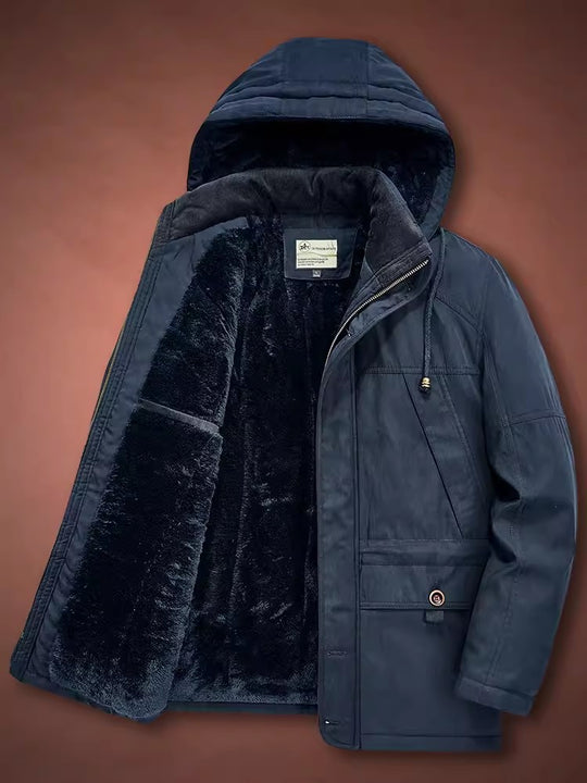 Herren Winterparka mit Teddyfell-Innenfutter und Kapuze Nord Taschen