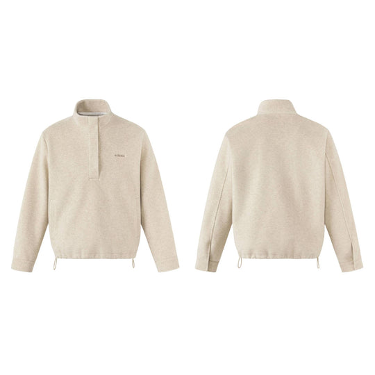 Unisex Kurz geschnittener Oversize-Funnelpullover mit Tunnelzug und Kängurutasche Nord Taschen