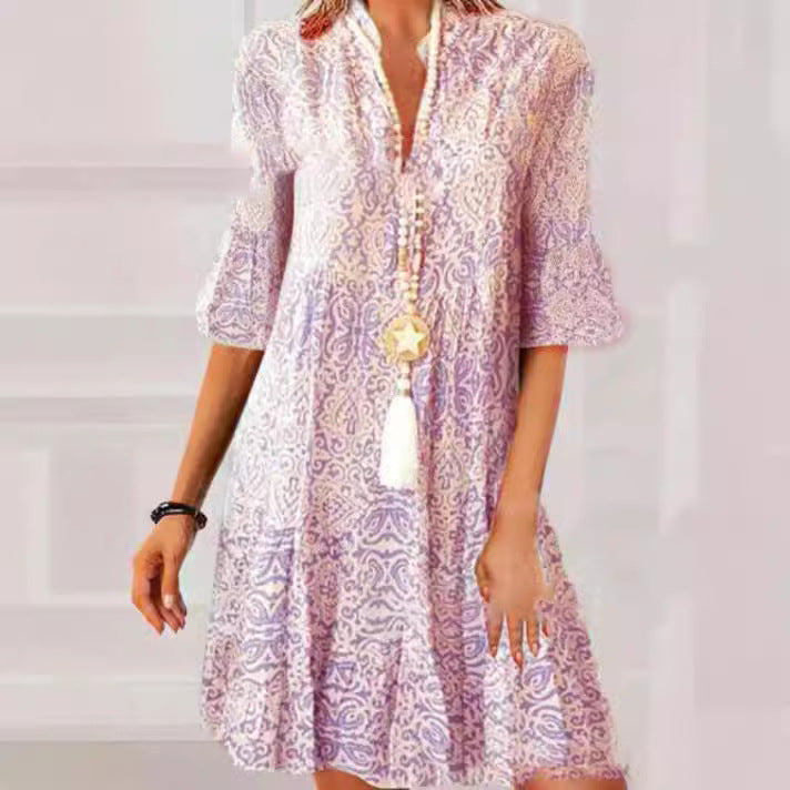 Damen Druckkleid