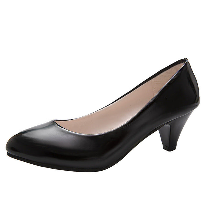 Damen elegante Pumps mit bequemem Blockabsatz und hochwertiger Lackoberfläche