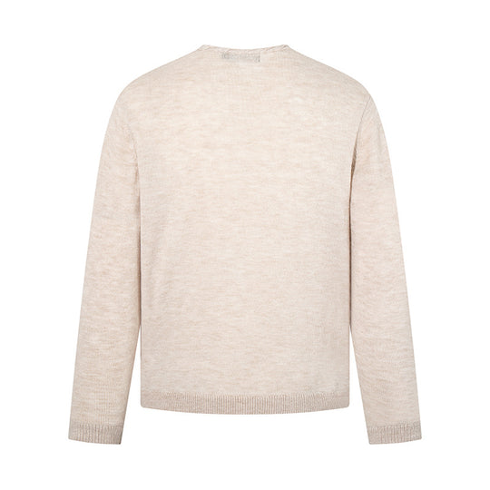 Herren Feinstrickpullover mit Rundhalsausschnitt, lockerer Passform und geripptem Saum Nord Taschen