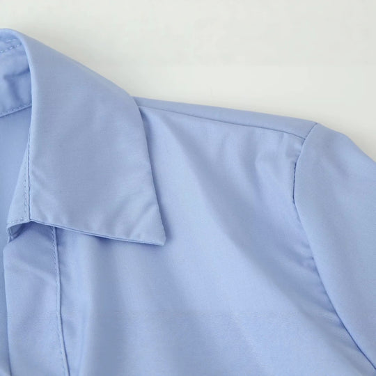 Damen Lässige Hemdbluse mit Tunnelzugtaillierung, Kentkragen und durchgehender Knopfleiste Nord Taschen