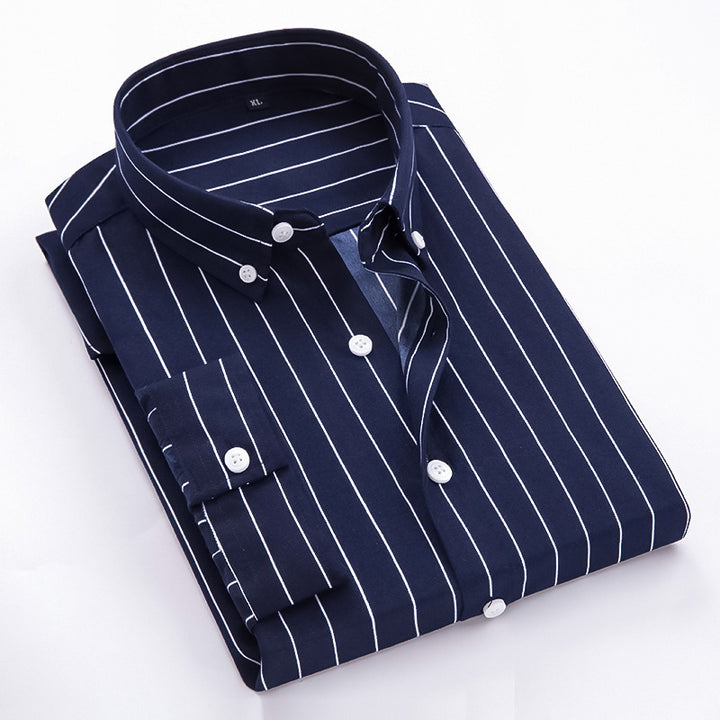 Herren gestreiftes Businesshemd mit Button-Down-Kragen und taillierter Silhouette Nord Taschen