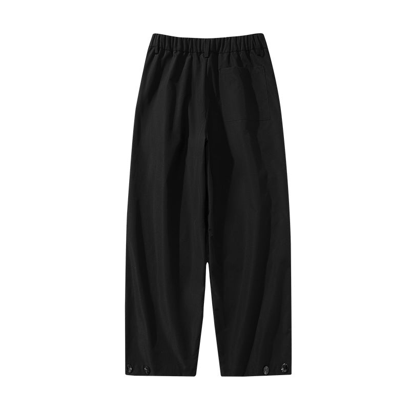 Damen weite Plissee-Hose mit hohem Bund, Gürtelschlaufen & verstellbaren Saumlaschen Nord Taschen