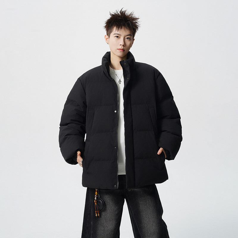 Herren Kurz geschnittene Oversize Steppjacke mit hohem Kragen Nord Taschen