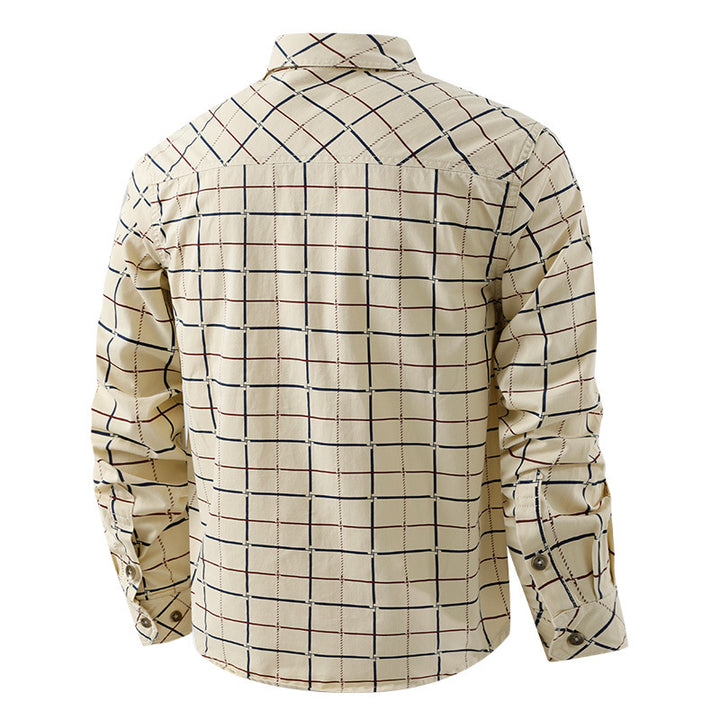 Herren  kariertes Overshirt mit leichtem Thermofutter und doppelten Klappbrusttaschen Nord Taschen
