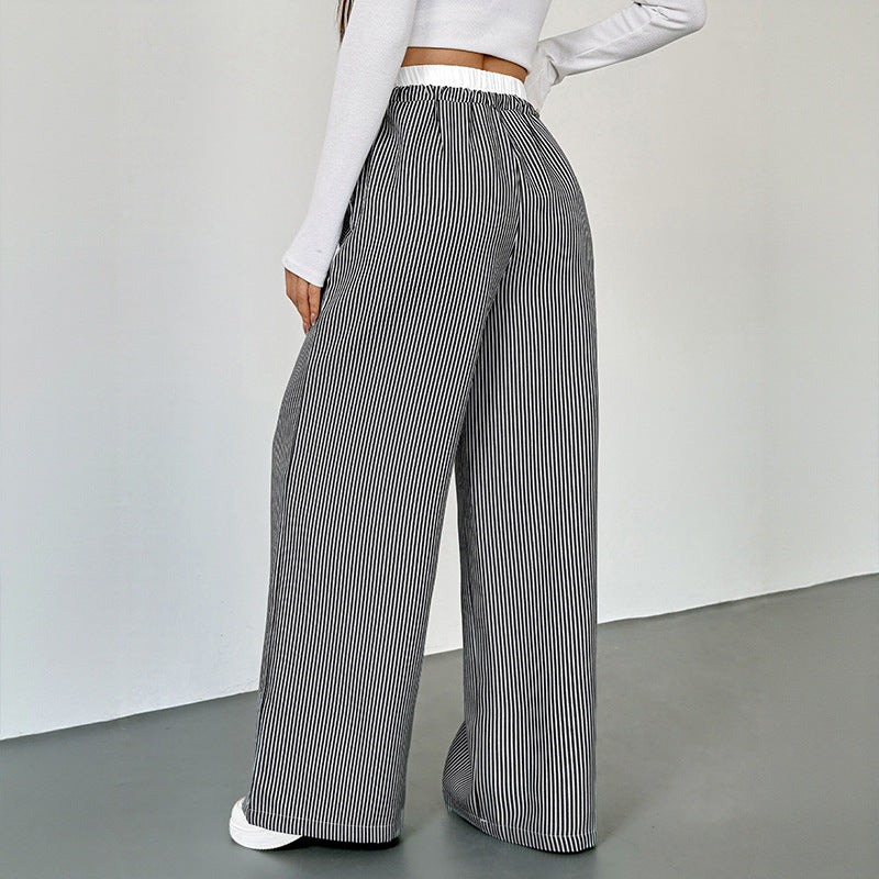 Damen Lässige und elegante Streifenhose Nord Taschen