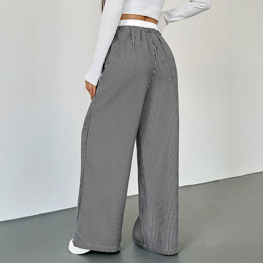 Damen Lässige und elegante Streifenhose Nord Taschen
