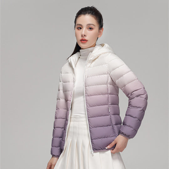 Damen ultraleichte Kapuzen-Steppjacke mit kompaktem Packmaß und windabweisender Hülle Nord Taschen