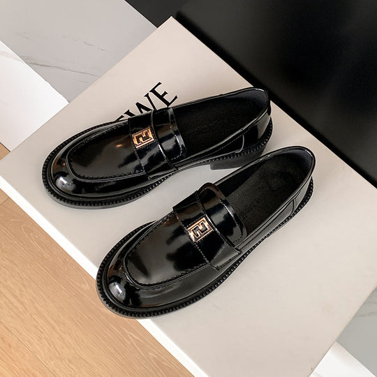 Damen Patent-Loafer im Penny-Design mit sculpted Blockabsatz Nord Taschen