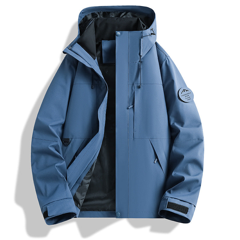Herren Wasser- und Winddichte Softshell-Outdoorjacke mit verstellbarer Kapuze Nord Taschen