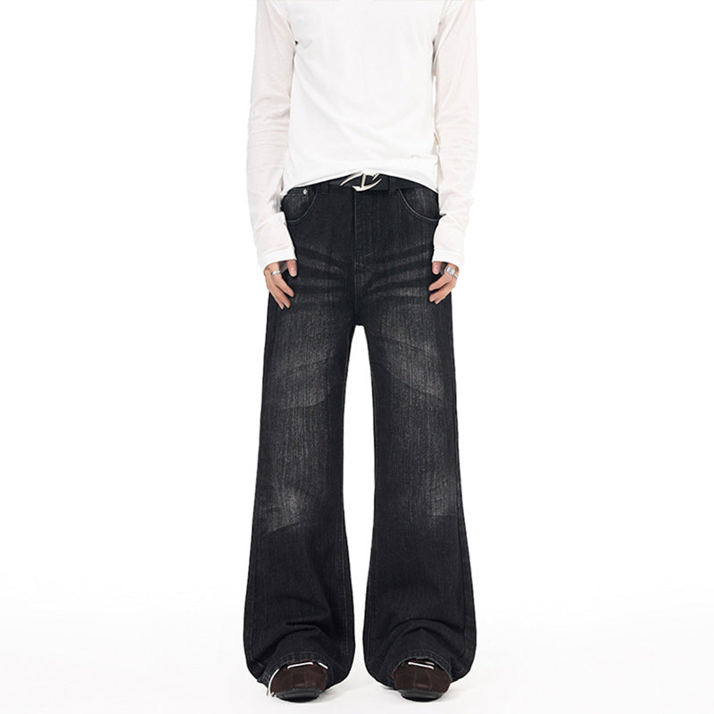 Herren Extraweit geschnittene Vintage-Baggy-Jeans mit tiefem Schritt und ausladendem Saum Nord Taschen