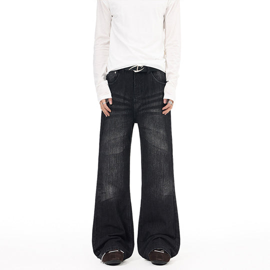 Herren Extraweit geschnittene Vintage-Baggy-Jeans mit tiefem Schritt und ausladendem Saum Nord Taschen