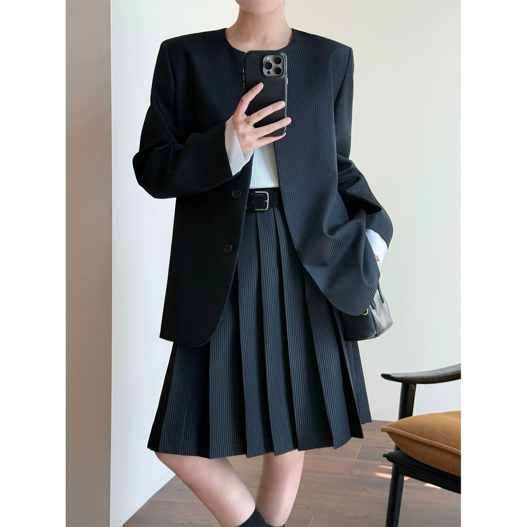 Damen Elegante Plisseejacke Nord Taschen