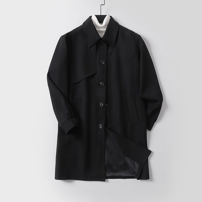 Herren midilanger Oversize-Kurzmantel mit durchgehender Knopfleiste und feinem Innenfutter Nord Taschen