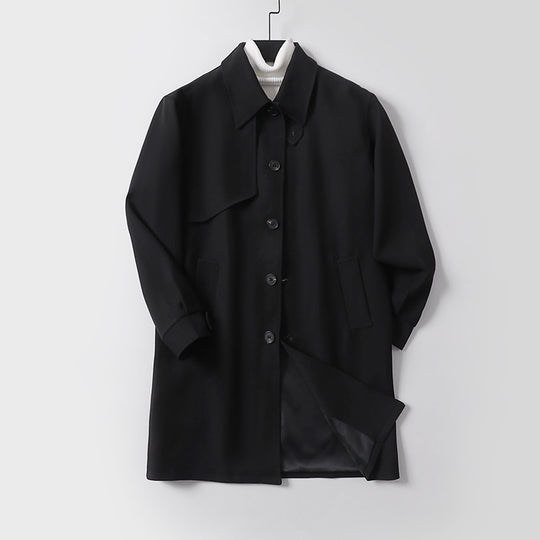 Herren midilanger Oversize-Kurzmantel mit durchgehender Knopfleiste und feinem Innenfutter Nord Taschen
