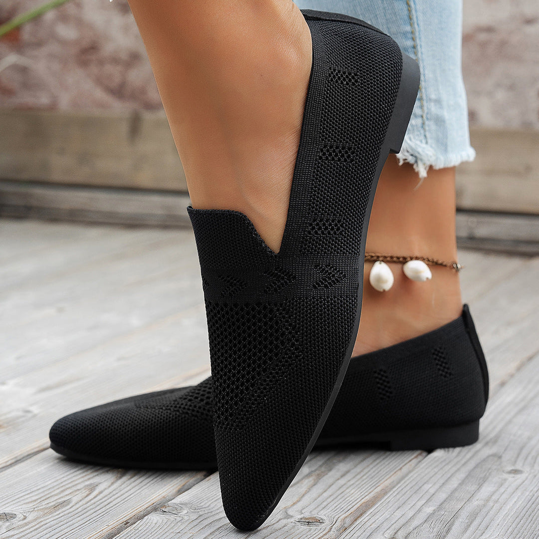 Damen Ballerinas mit kreativem Hahnentrittmuster und flexiblem Fußbett