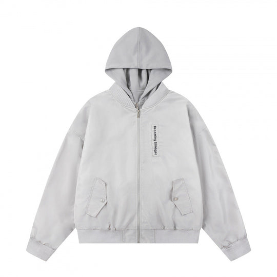 Unisex Oversize Kapuzen-Blousonjacke mit Rippbündchen und Pattentaschen Nord Taschen