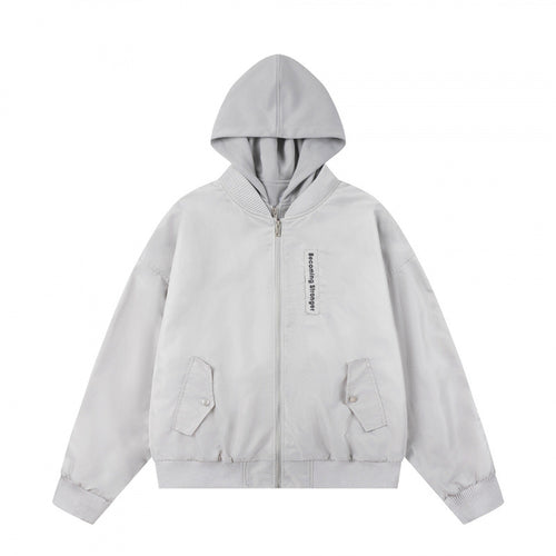 Unisex Oversize Kapuzen-Blousonjacke mit Rippbündchen und Pattentaschen Nord Taschen