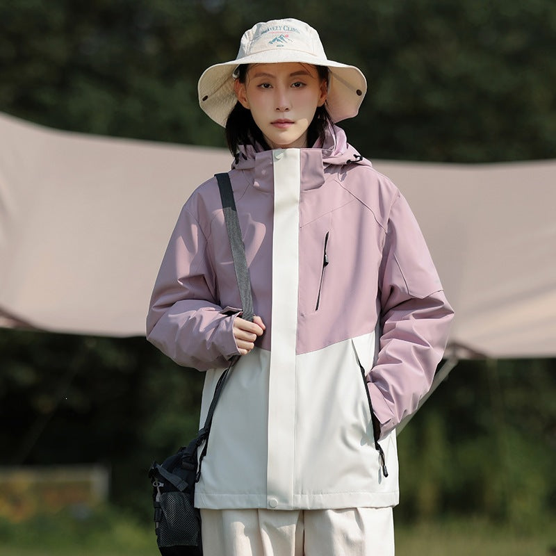Herren Zweifarbige Wind- und Wasserabweisende Softshelljacke mit Kapuze Nord Taschen