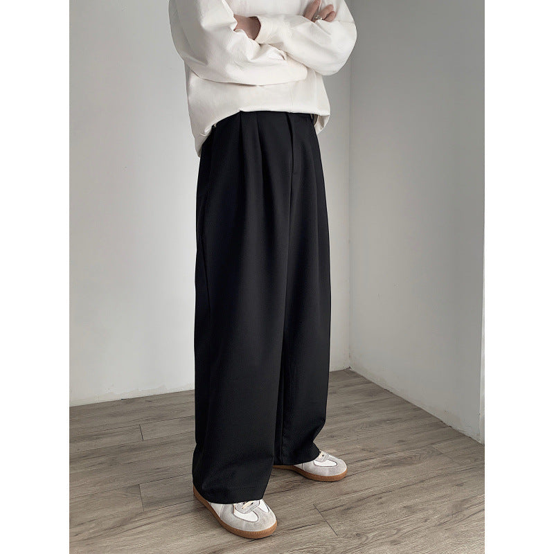 Damen Hochtaillierte weite Bundfalten-Hose mit geradem Bein Nord Taschen