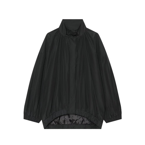Damen Leichter Oversize Regenblouson mit hohem Funnelkragen, abgerundetem Saum und Ballonärmeln Nord Taschen