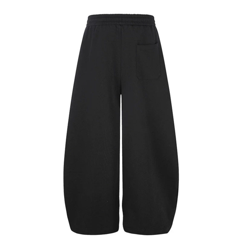 Damen Extraweite Palazzo-Sweathose im Streetstyle mit Pferde-Patch, Tunnelzugbund und verstellbarem Saum Nord Taschen
