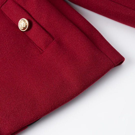 Damen Kurzjacke im Boxy‑Schnitt mit Rundhals und goldenen Zierknöpfen Nord Taschen